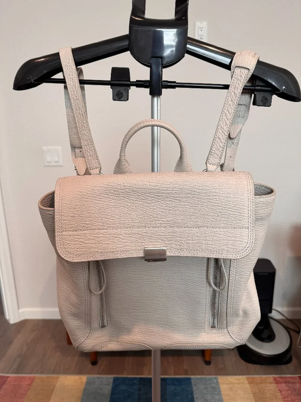 3.1 Phillip Lim Feather Grey Leather Pashli Medium Backpack